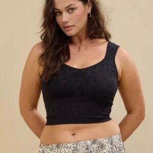 Aerie Black Jacquard Seamless Tank